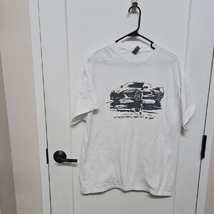Gildan White Corvette Graphic Tee